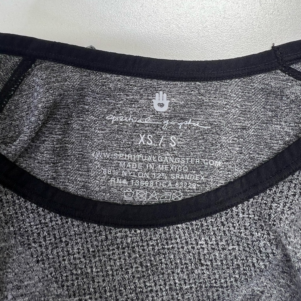 Spiritual Gangster Gray Activewear Athletic Long Sleeve Top Size XS/S NEW - Picture 5 of 11